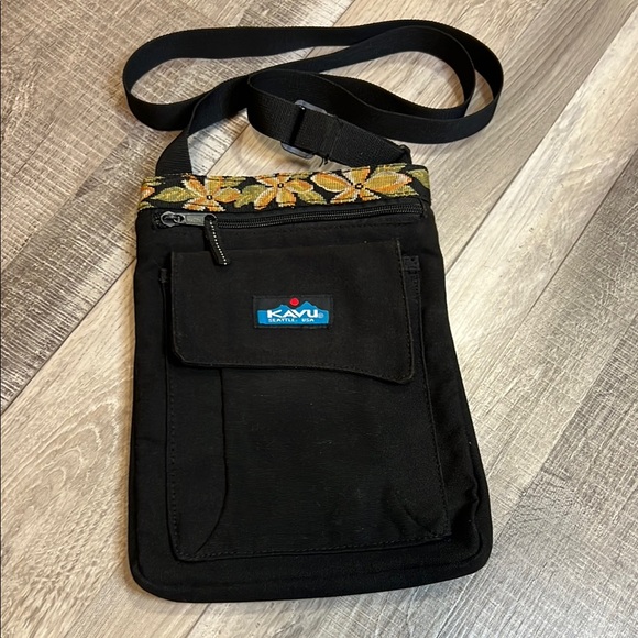 KAVU Black and Yellow Crossbody Bag‎ with Durable Canvas - Picture 1 of 8